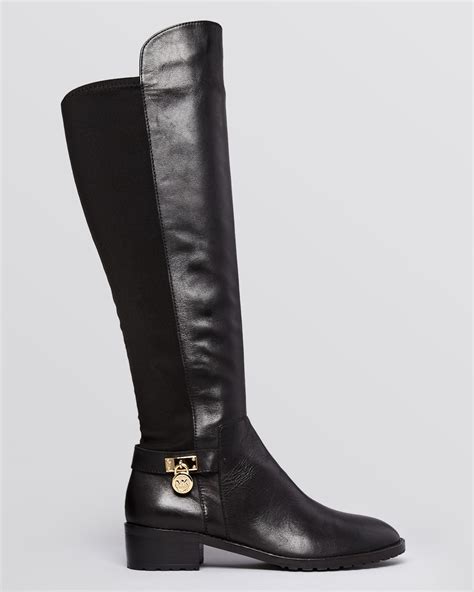 michael kors skinny stretch black boots|Michael Kors black suede boots.